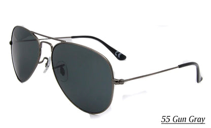 Pilot Mirror Sunglasses UV400 – Tempered Glass &amp; TAC Polarized Lens, 55mm &amp; 58mm