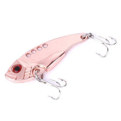 1Pcs Metal VIB Lures 3g/7g/11g 3D Eyes Artificial Hard Bait Cicada Lure vivid Vibrations Spoon Bass bait with two trebler hook