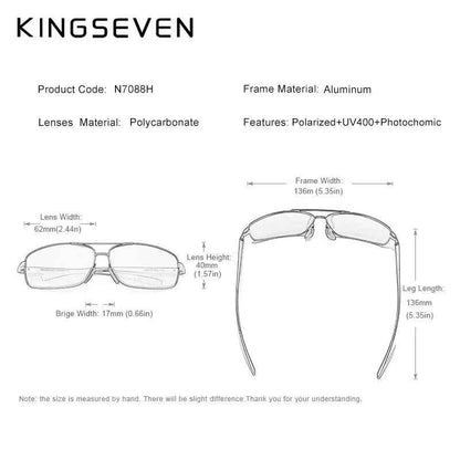 KINGSEVEN New Photochromic Sunglasses Men Polarized Chameleon Glasses Male Sun Glasses Day Night Vision Driving Eyewear N7088