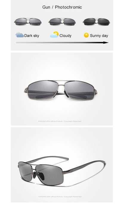 KINGSEVEN Photochromic Polarized Sunglasses for Men – UV400 Day &amp; Night Driving