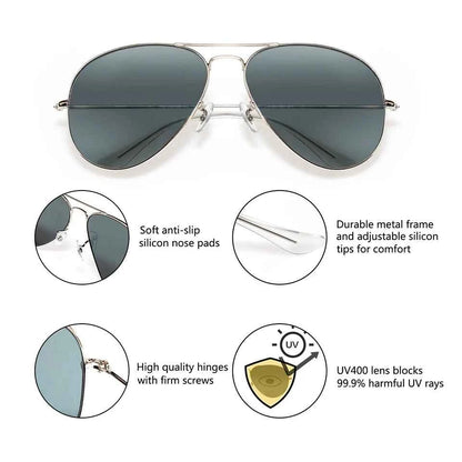 ESNBIE RT 3025 Pilot Mirror Sun Glasses For Women Non-Scratch Glass Lens Sunglasses Men 58 55 Gafas De Sol UV400 Glasses