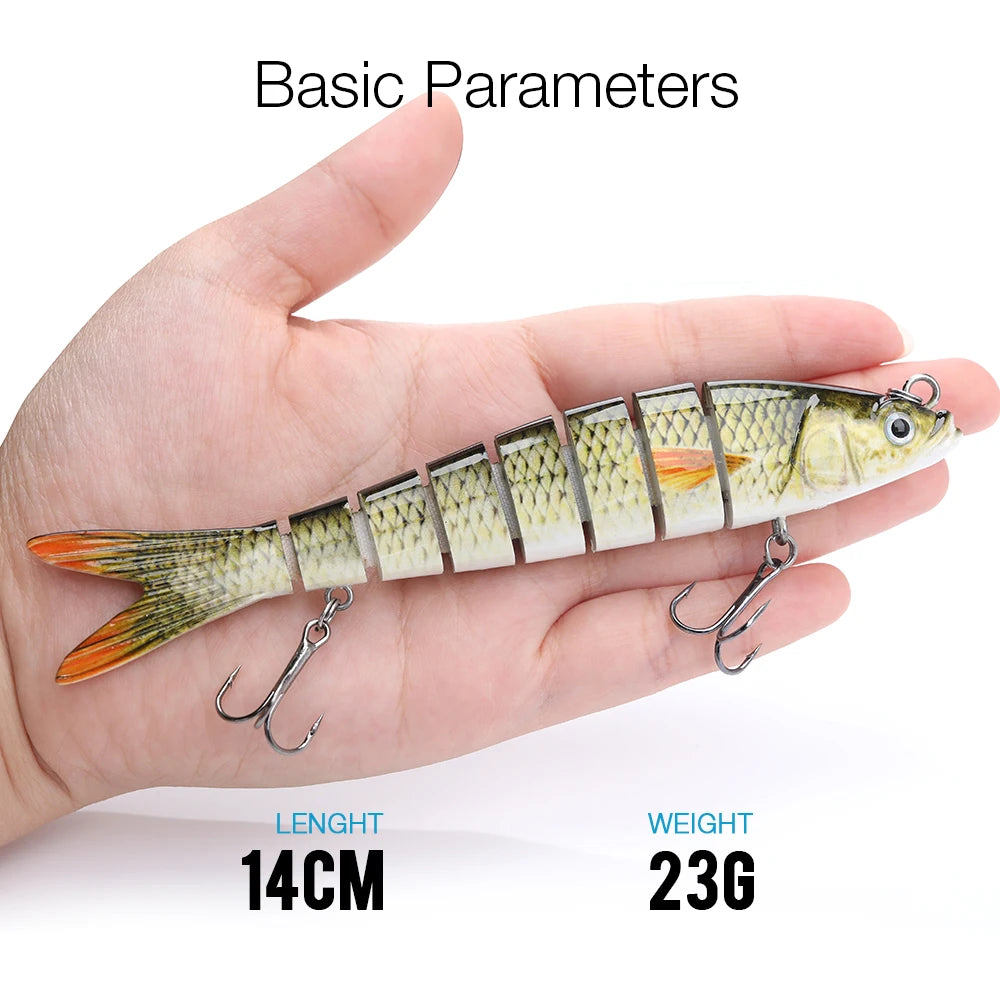 VTAVTA Jointed Swimbait Crankbait – Sinking Wobbler, 6/7/8-Segment, 10–14cm, 60+ Colors