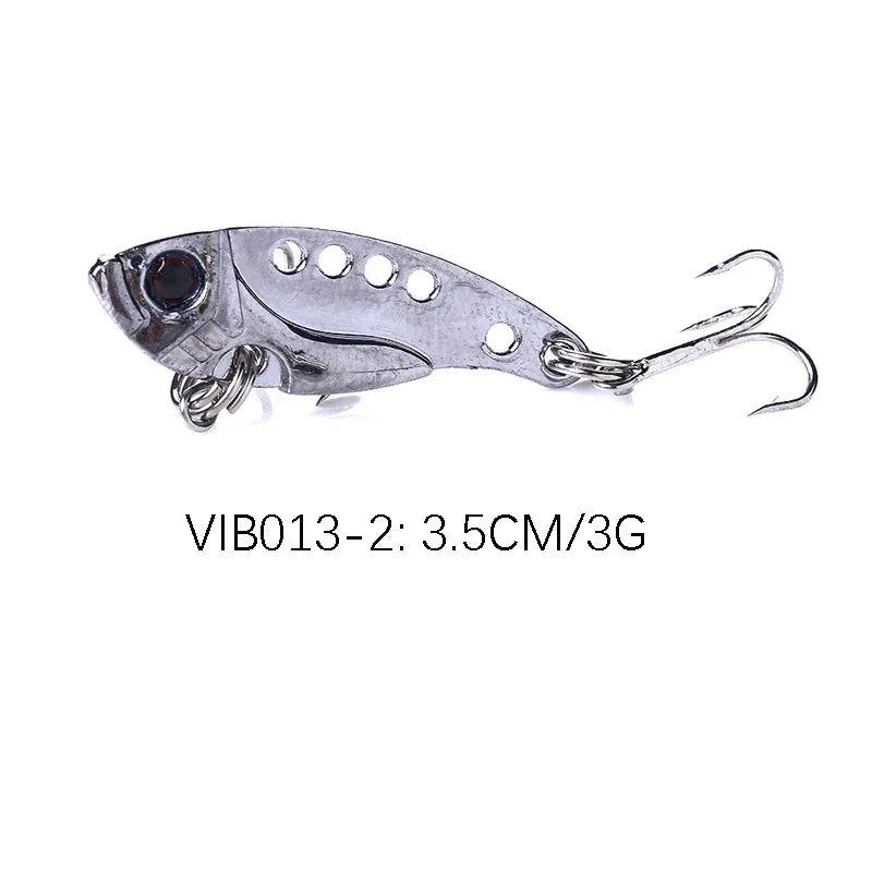 1Pcs Metal VIB Lures 3g/7g/11g 3D Eyes Artificial Hard Bait Cicada Lure vivid Vibrations Spoon Bass bait with two trebler hook