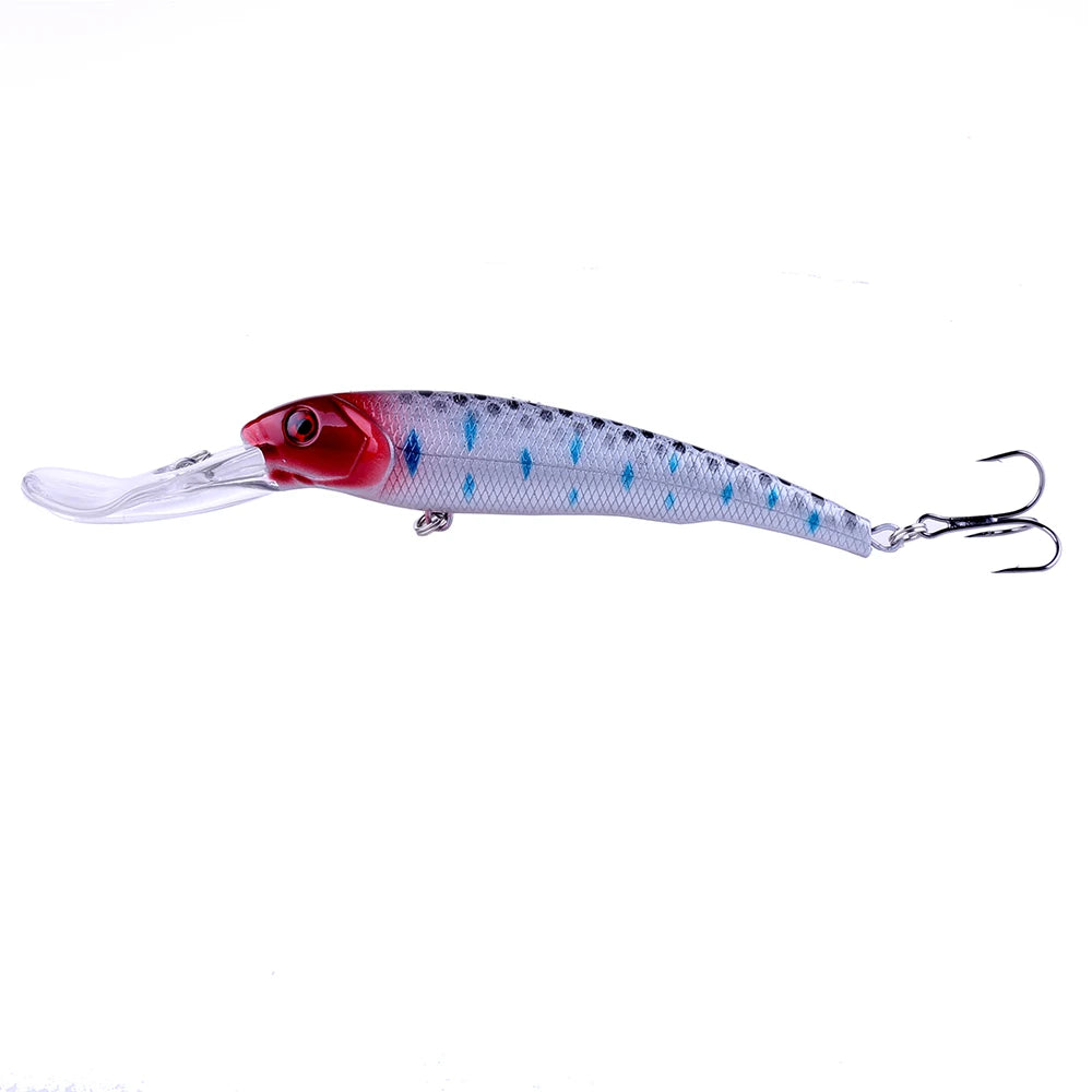 165mm 28g Deep Diving Minnow Fishing Lure – Hard Bait Wobbler for Bass, Pike &amp; Sea Fishing