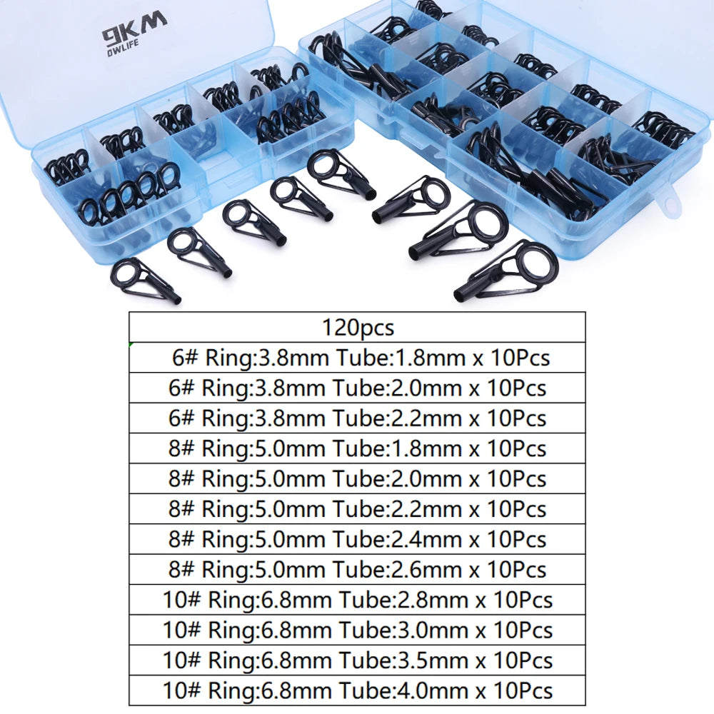 9KM DWLIFE Fishing Rod Tip Repair Kit – Stainless Steel &amp; Ceramic Ring | 24–240 Pcs | Saltwater &amp; Freshwater
