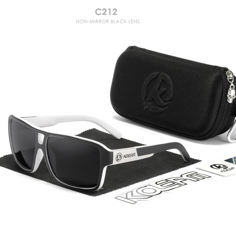 KDEAM KD520B16 Oversized Polarized Sunglasses – Square, Mirror, UV400, Unisex