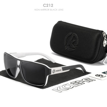 KDEAM KD520B16 Oversized Polarized Sunglasses – Square, Mirror, UV400, Unisex