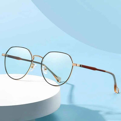Handoer Blue Light Blocking Glasses – Full Rim Alloy Frame, Unisex Round/Oval