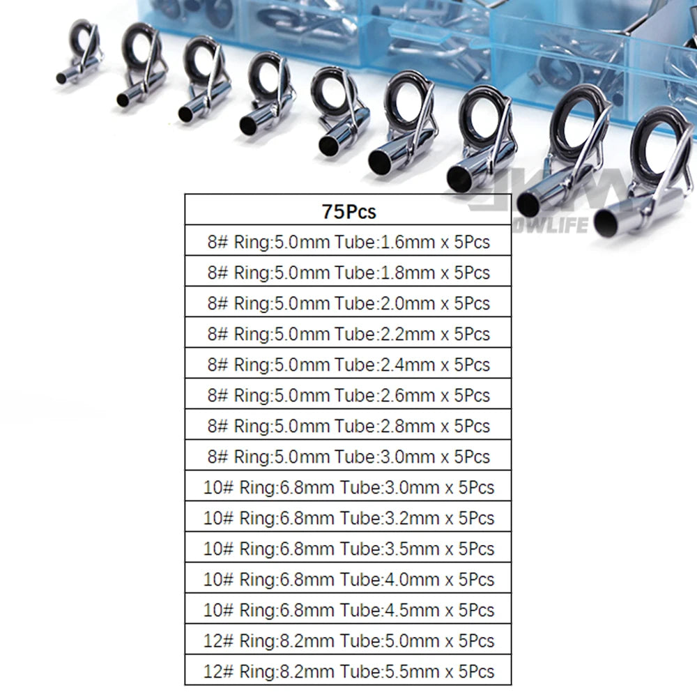 9KM DWLIFE Fishing Rod Tip Repair Kit – Stainless Steel &amp; Ceramic Ring | 24–240 Pcs | Saltwater &amp; Freshwater