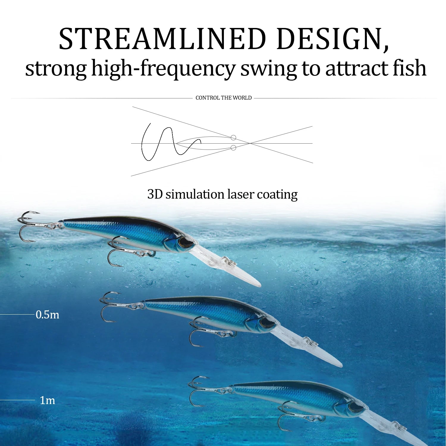 1Pcs Floating Minnow Fishing Lure Wobblers 9cm 5.8g Artificial plastic Hard Bait Crankbait Bass Pike Jerkbait Fishing Tackle