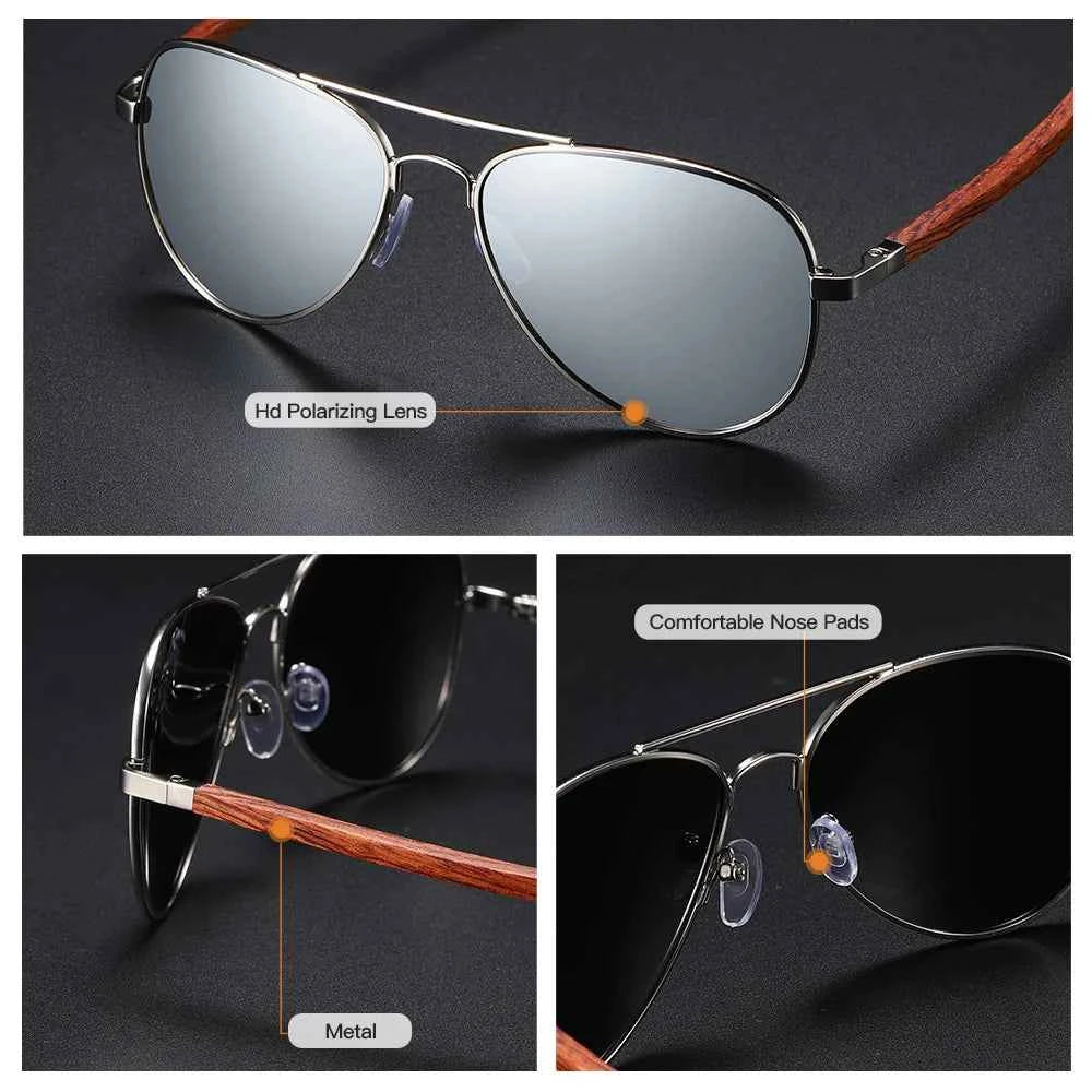 GM Brand Designer Sun Glasses for Women Red Wood Leg With Metal Frame Sunglasses Men Women Wooden Sunglass Gift Paper Box