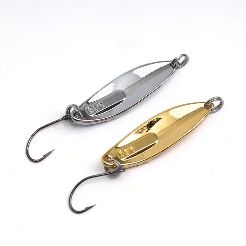 1 Mini Fishing Lure 2.5g3.5g Spoon Metal Lures Spinner Bait Minnow Small Fish Single Hook Jig Stream Trout Baits Pesca Hot