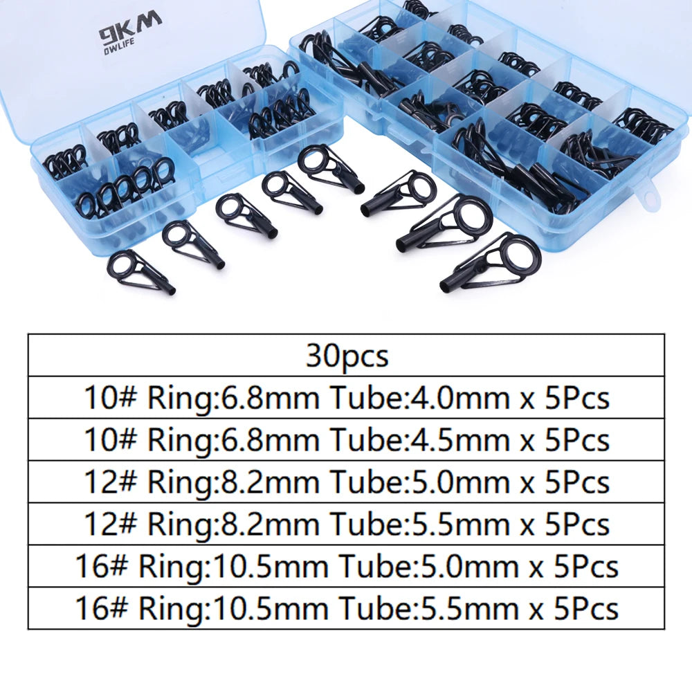 9KM DWLIFE Fishing Rod Tip Repair Kit – Stainless Steel &amp; Ceramic Ring | 24–240 Pcs | Saltwater &amp; Freshwater