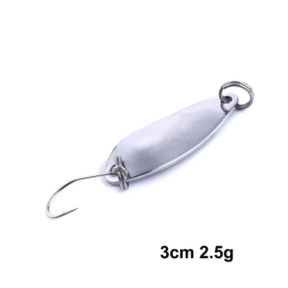 Metal Spoon Fishing Lure with Treble Hook – Gold &amp; Silver Jig Bait for Bass, Pike &amp; Perch