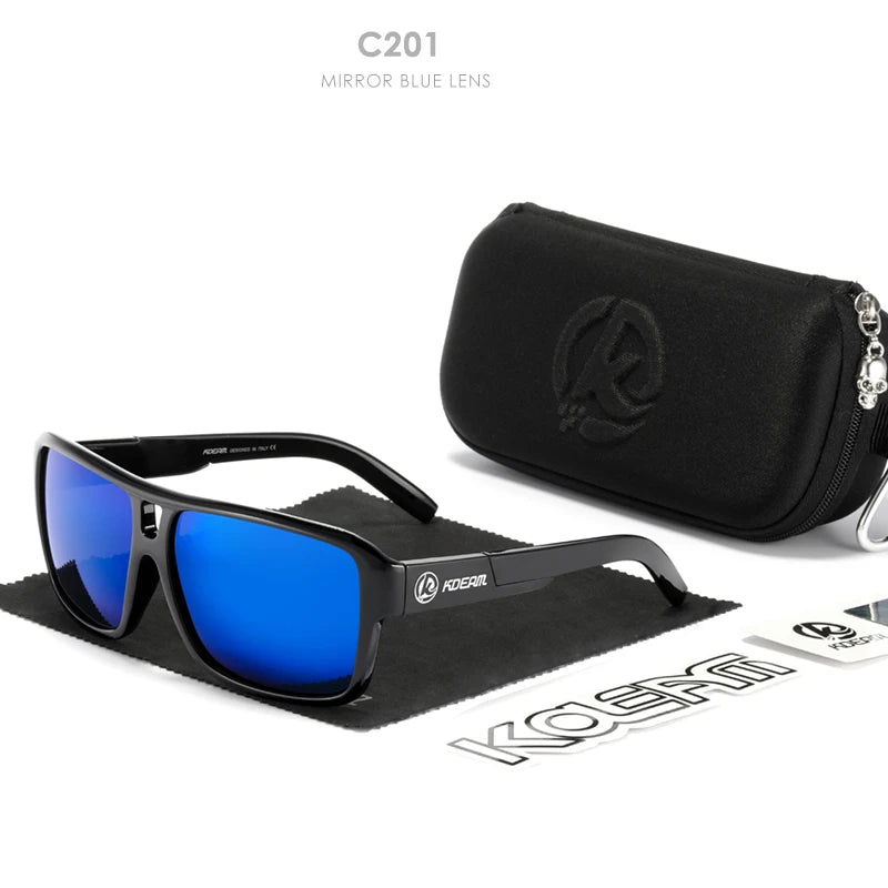 KDEAM KD520B16 Oversized Polarized Sunglasses – Square, Mirror, UV400, Unisex
