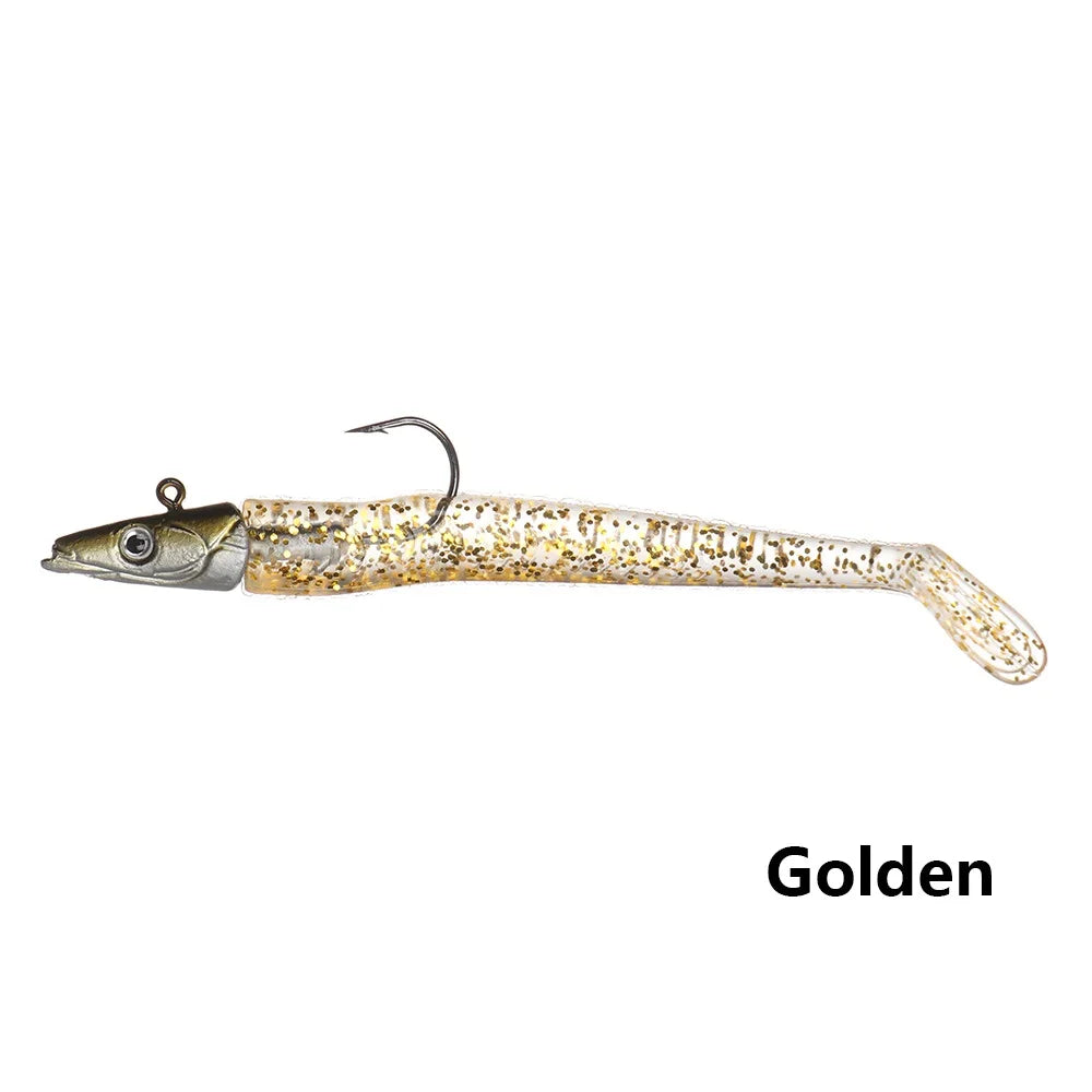 Soft Silicone Biomimetic Eel Fishing Lure – Lead Head | Luminous &amp; Standard | 10–16cm | 5 or 10 Pack