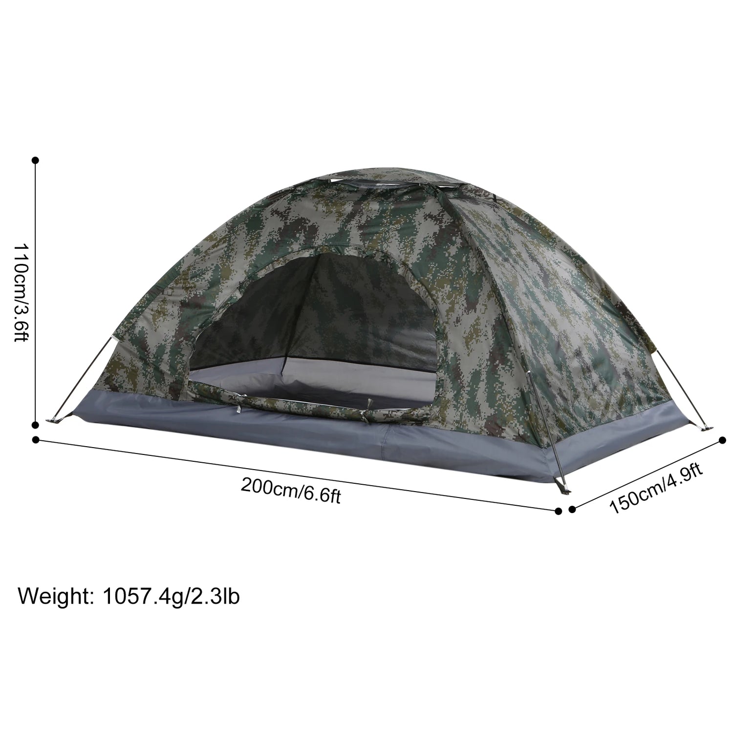 1/2 Person Ultralight Camping Tent Single Layer