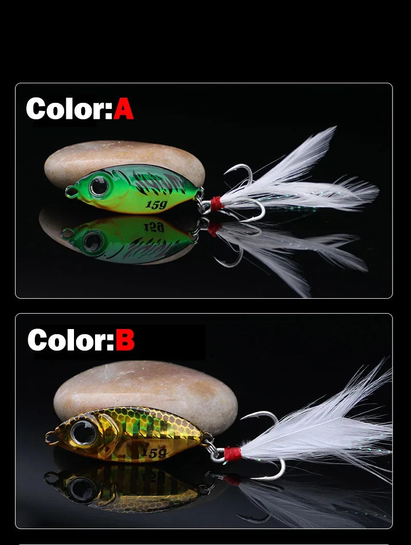 1 OUTKIT Fishing Metal Lures Jig 10g15g20g  Jigs Long Casting Fishing Spoon Bait Sinking Lure Jigging Vibe Blade For Pike Bass
