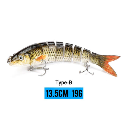VTAVTA Jointed Swimbait Crankbait – Sinking Wobbler, 6/7/8-Segment, 10–14cm, 60+ Colors