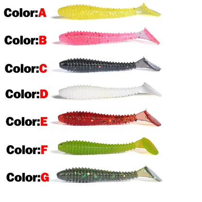 1 OUTKIT 10Pcs/lot Wobblers Mini Fishing Soft Lures Rubber Soft Baits 4cm Soft Worm Artificial Baits Bass Silicone Fish