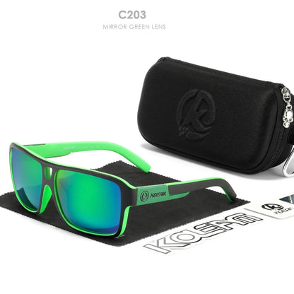 KDEAM KD520B16 Oversized Polarized Sunglasses – Square, Mirror, UV400, Unisex