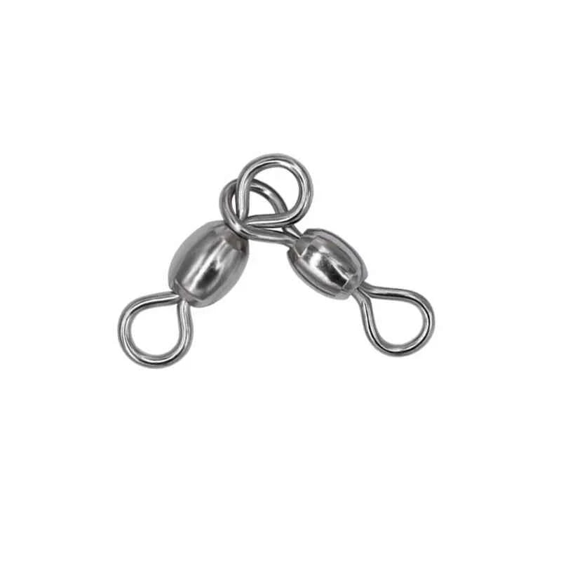 100-Piece 3-Way Rolling Swivel Fishing Connector Set – Stainless Steel Lure Rig Hardware (12 Sizes)