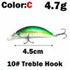 1 OUTKIT 2022 NEW Arrive Deep Water Small Lures Fishing Lure 4.7g 45mm Floating Minnow Mini Hard Bait for Perch Trout Bass