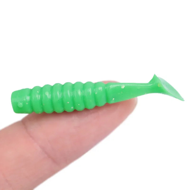 1 OUTKIT 10Pcs/lot Wobblers Mini Fishing Soft Lures Rubber Soft Baits 4cm/5cm Soft Worm Artificial Baits Bass Silicone Fish