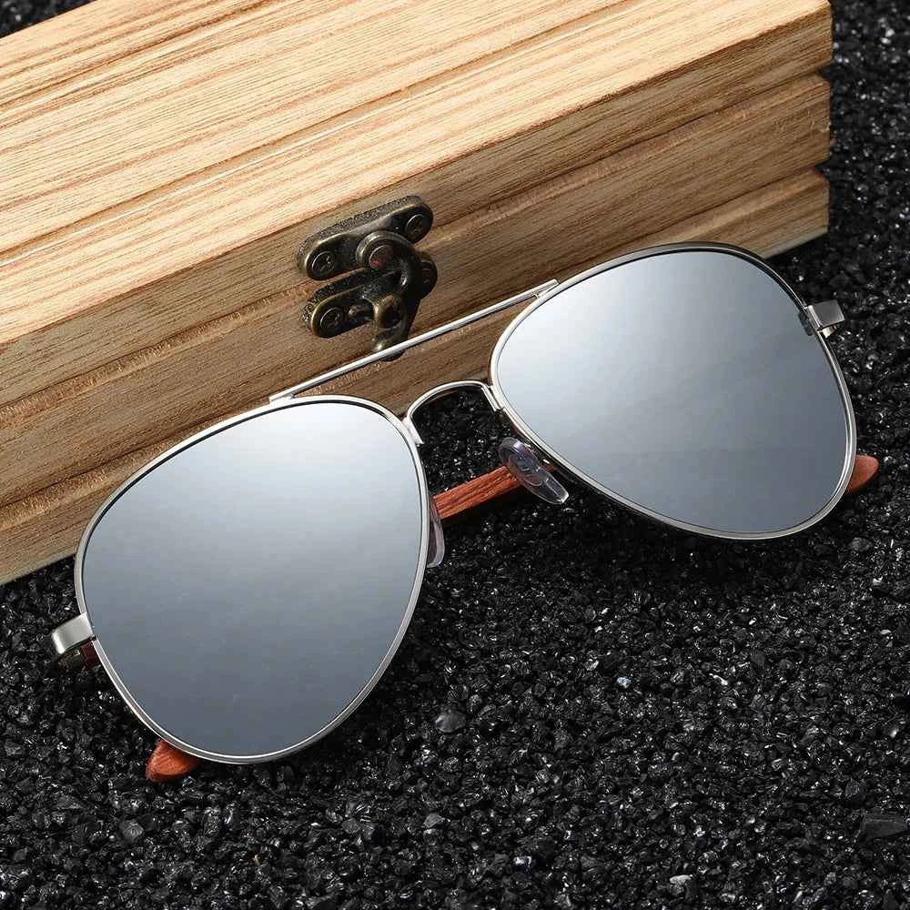 GM Brand Designer Sun Glasses for Women Red Wood Leg With Metal Frame Sunglasses Men Women Wooden Sunglass Gift Paper Box