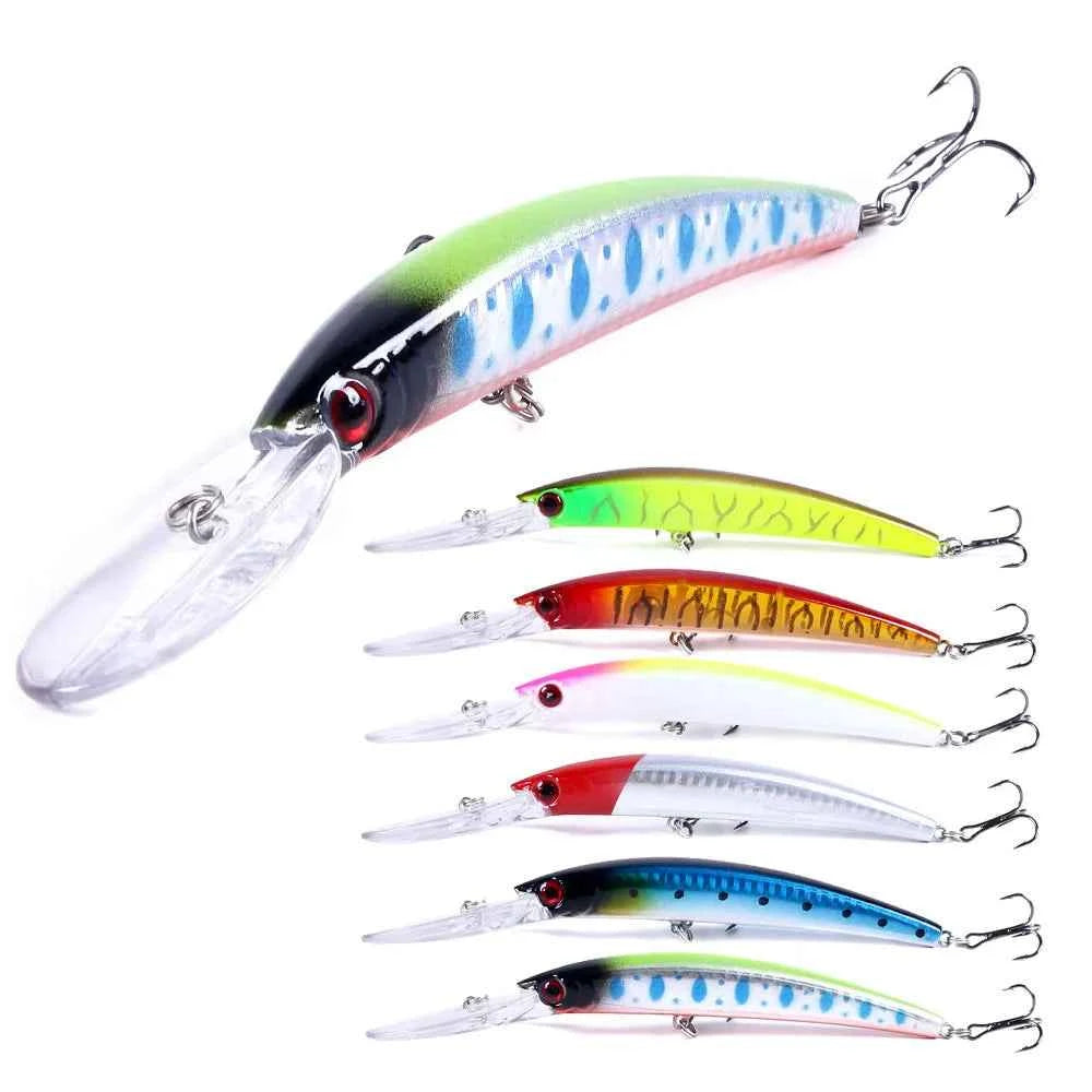 150mm 15g Deep Diving Jerkbait Minnow Fishing Lure – Hard Bait Wobbler with Rattle for Bass &amp; Pike