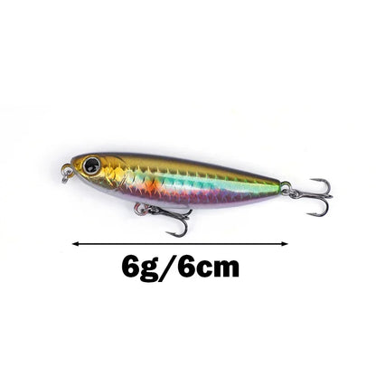 1 OUTKIT Fishing Lure Floating Pencil StickBait Lure 6cm 6g Wobblers Topwater Crankbait Lures Artificiais Long Casting Hard Bait