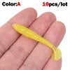 1 OUTKIT 10Pcs/lot Wobblers Mini Fishing Soft Lures Rubber Soft Baits 4cm Soft Worm Artificial Baits Bass Silicone Fish