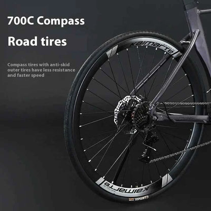 Aluminum Alloy Bent Handlebar Hidden Cable Road Bike Bicycle for Students and Teenagers