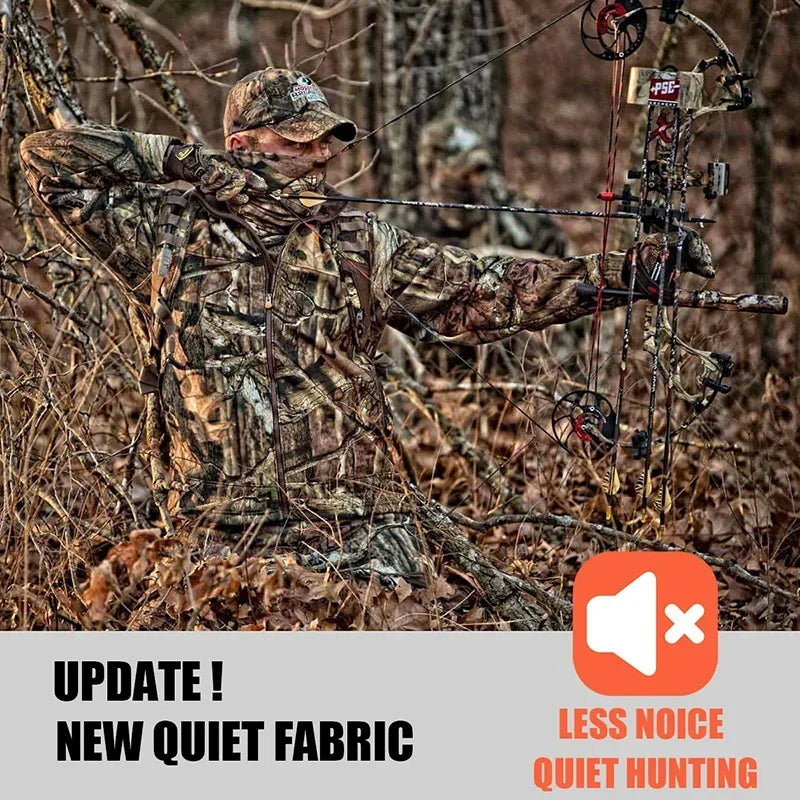 Men’s Silent Camouflage Hunting Jacket – Waterproof Soft Shell Tactical Coat