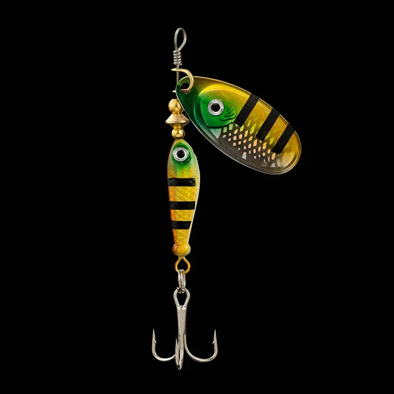 9g Rotating Fishing Bait Spoon Lure Metal Triple Hook Artificial Fish Wobbler Feeder for Enhanced Fishing Experience