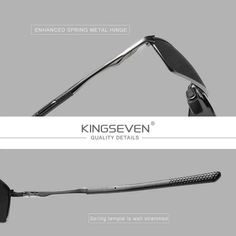 KINGSEVEN Fashion Alloy Frame Sunglasses – UV400 Polarized Rectangle