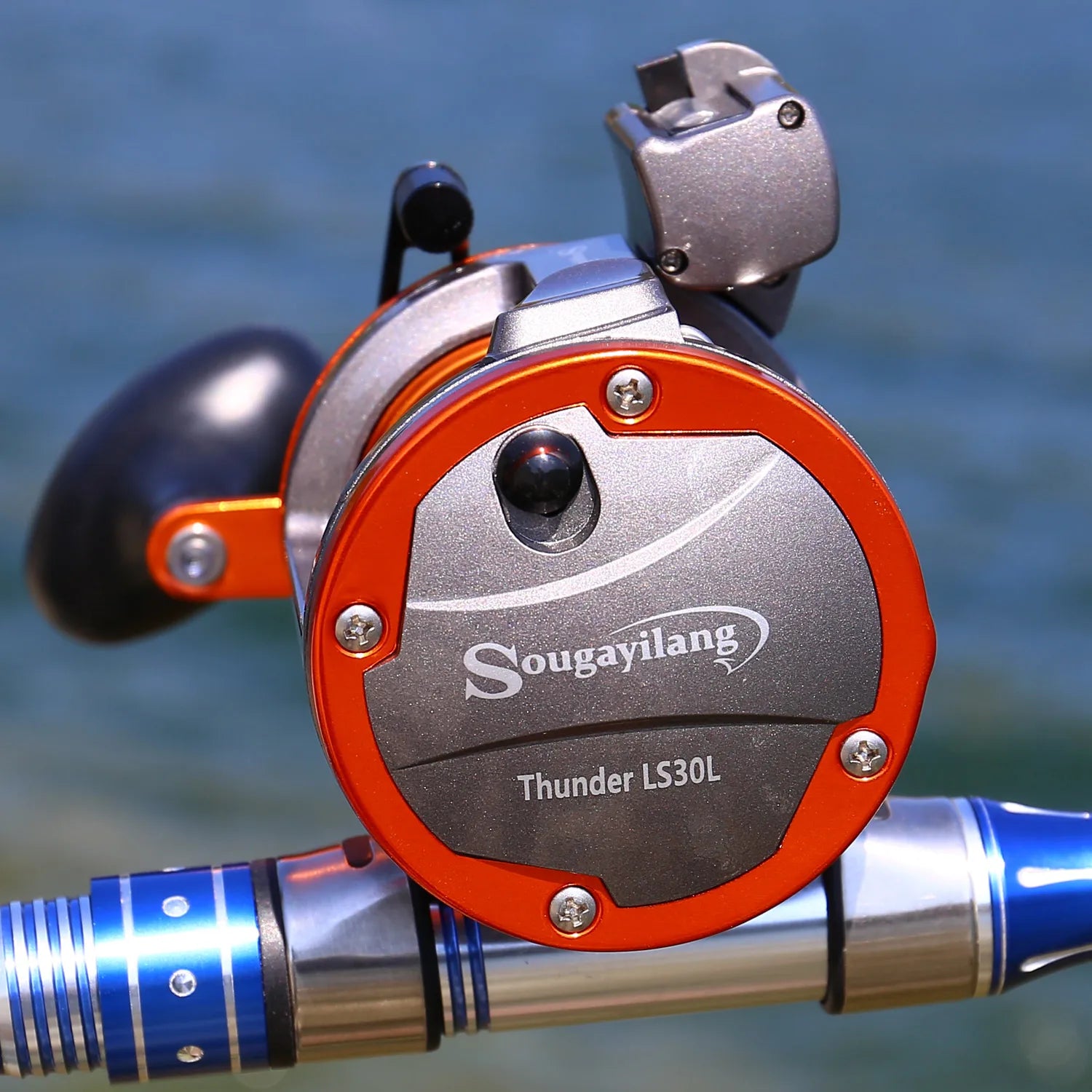 Sougayilang Thunder LS II Line Counter Trolling Reel – Conventional Level Wind 4.1:1 6+1BB 30KG Drag for Sea Bass &amp; Grouper