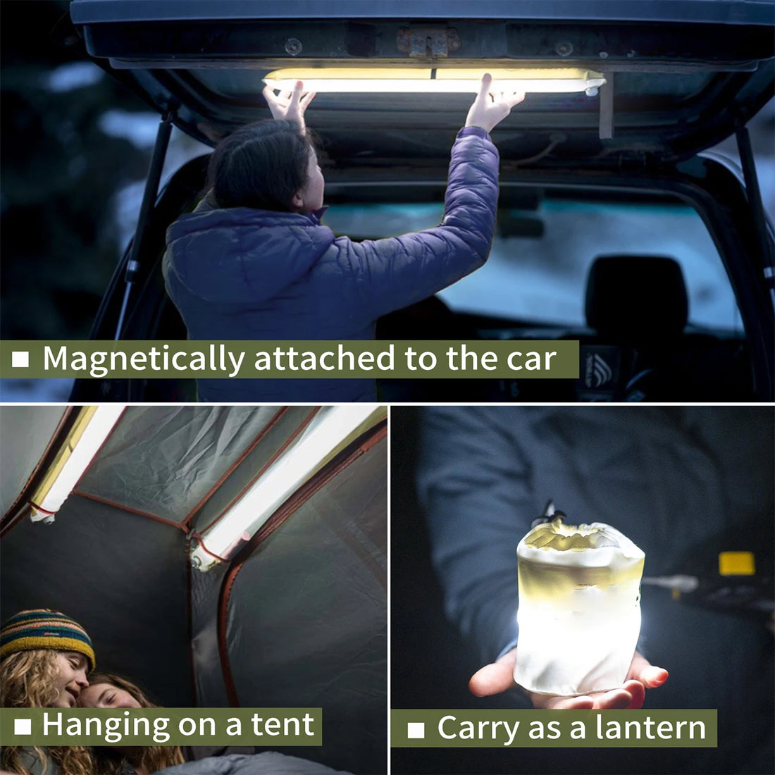 Rechargeable Portable Camping Strong Light Waterproof Tent Lamp Spotlight Outdoor
