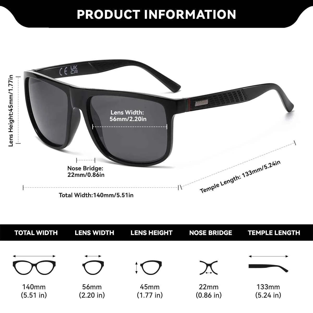 BARCUR Lightweight And Comfortable Business Style Sunglasses, Classic And Versatile, Uv Resistant, Essential For Daily Travel
