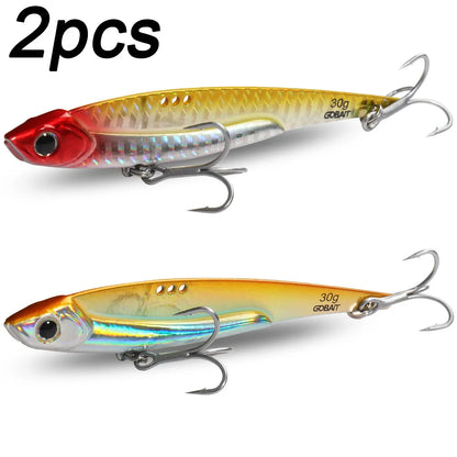 GOBAIT Metal VIB Fishing Lure Kit – 20g, 25g &amp; 30g | Holographic Laser Skin | Treble Hook | Sea, Pike &amp; Bass