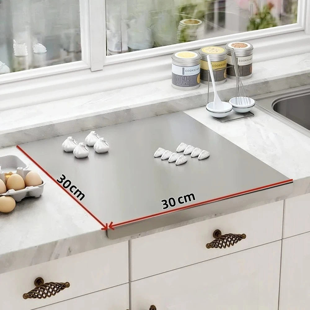 Food Grade Stainless Steel Chopping Board 304 Cutting Board Non-slip Edge Suitable for Cutting Vegetables Pastries Kitchen Tools