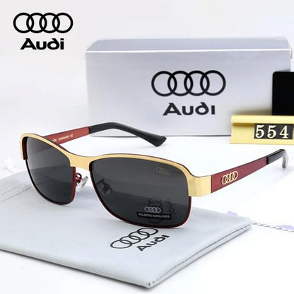 Audi Polarized Driving Sunglasses – UV400 Anti-Reflective Rectangle Frame Unisex Anti-Glare Eyewear (Model 55404)