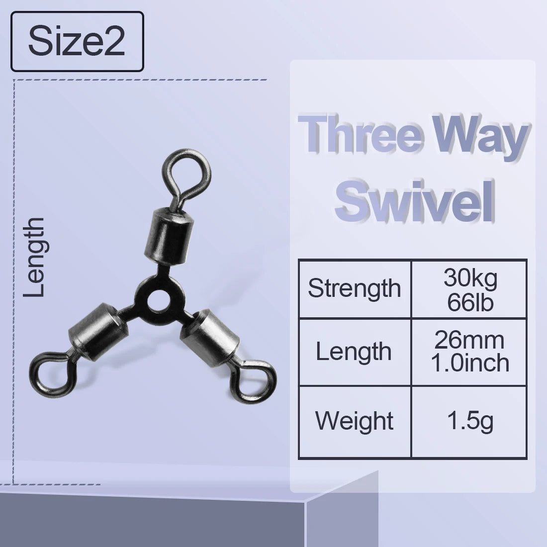 Three-Way Swivels – Stainless Steel | Black Chrome | 7 Sizes | Bottom Rig &amp; Break-Away Leader | 15, 30 &amp; 60 Pack