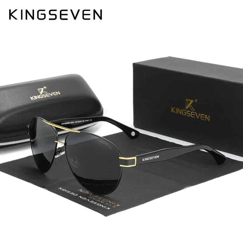 KINGSEVEN 7777 Polarized Pilot Sunglasses – Stainless Steel Frame, UV400, Unisex
