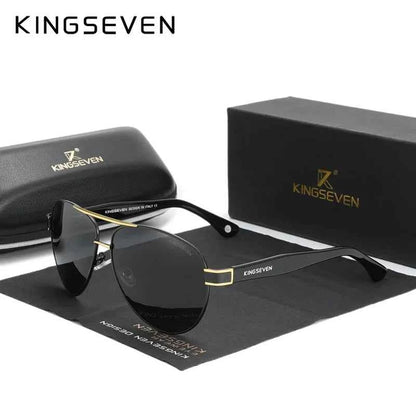 KINGSEVEN 7777 Polarized Pilot Sunglasses – Stainless Steel Frame, UV400, Unisex