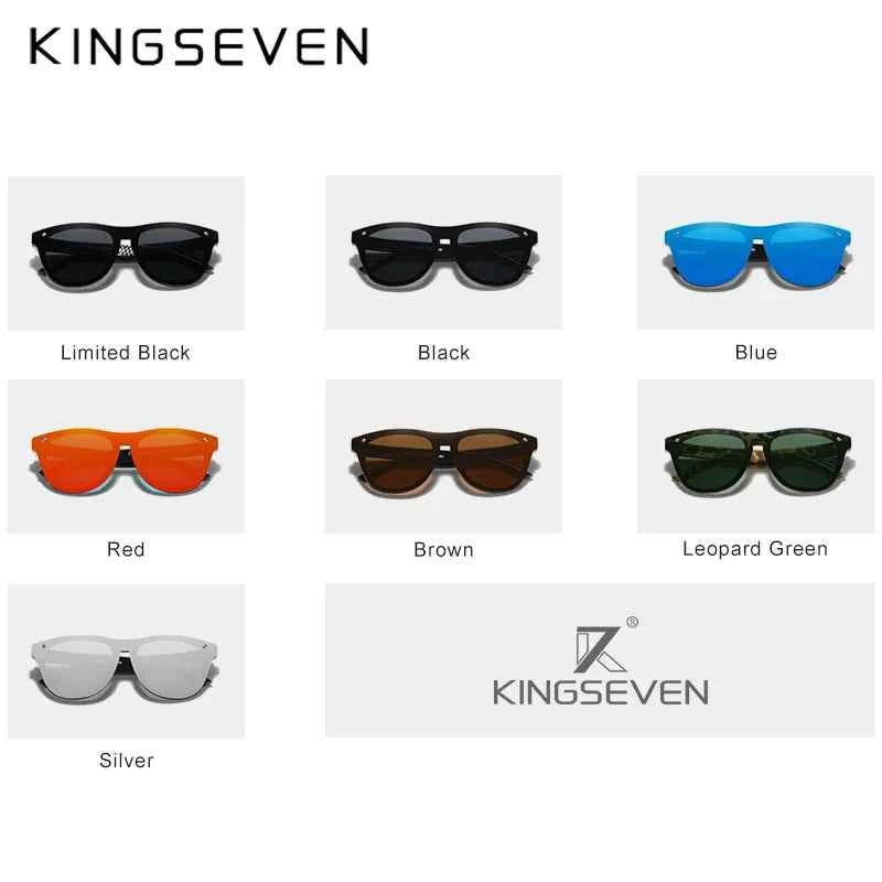 KINGSEVEN Oversized Rimless Polarized Sunglasses – UV400 Mirror Lens, Retro Style