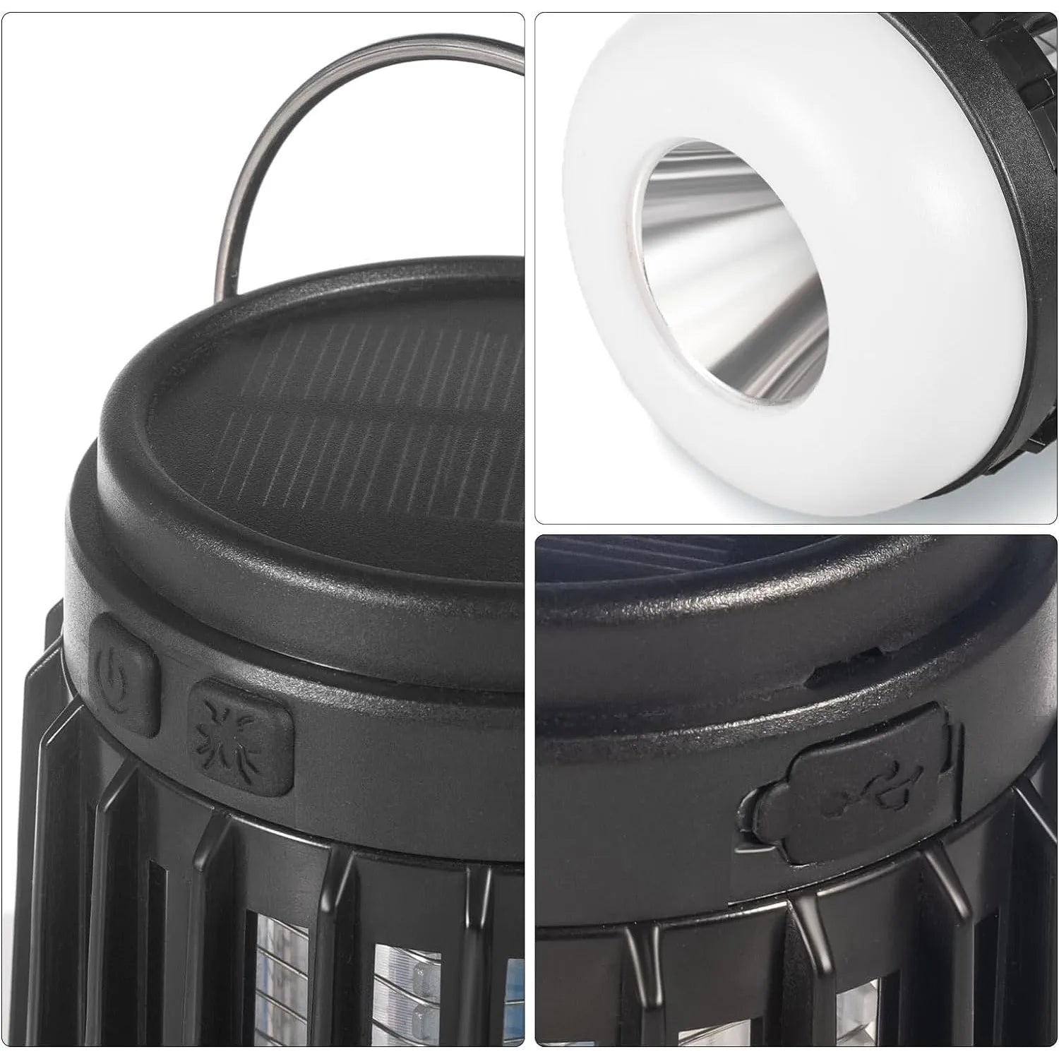 2Pcs 3 in 1 Cordless Mosquito Light Killer Portable Small Solar Bug Zapper For Patio Home Camping Light, Mosquito Killer