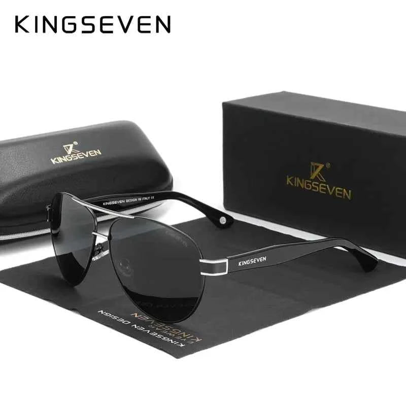 KINGSEVEN 7777 Polarized Pilot Sunglasses – Stainless Steel Frame, UV400, Unisex
