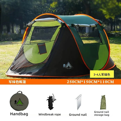Automatic Pop-Up Camping Tent – 3 to 8 Person Family Tent, Waterproof, Instant Setup