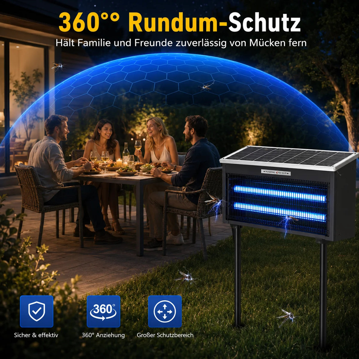 JOYINLED Solar Bug Zapper – Outdoor Waterproof Mosquito Killer | 16W, 20W &amp; 40W